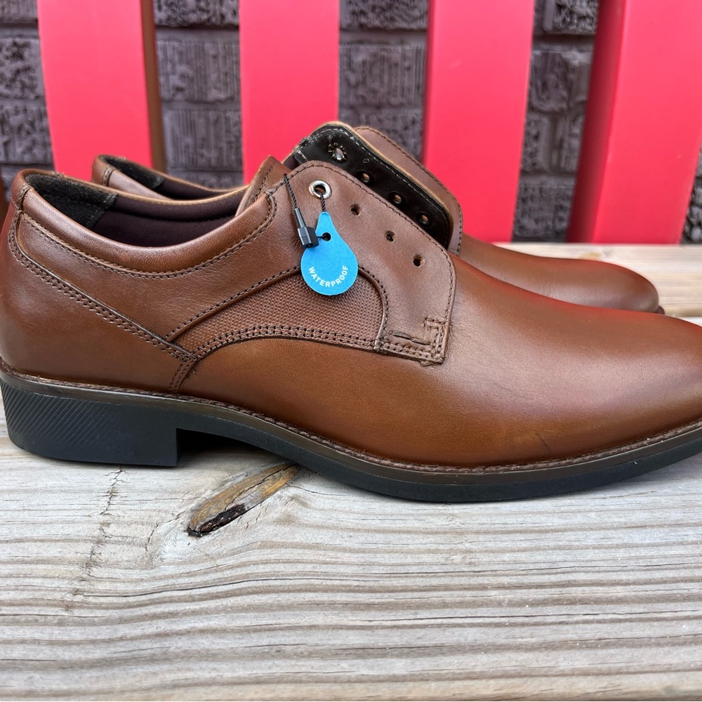 Johnston & Murphy Men’s 8 Brown Leather Holcomb Oxford Dress Shoes $99 Plain Toe